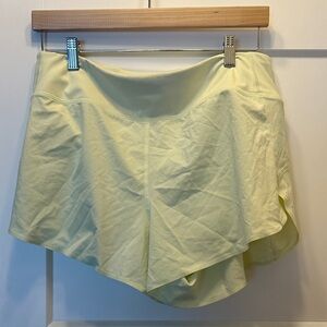 Athleta Pale Yellow Athletic Skort with Zip Pocket